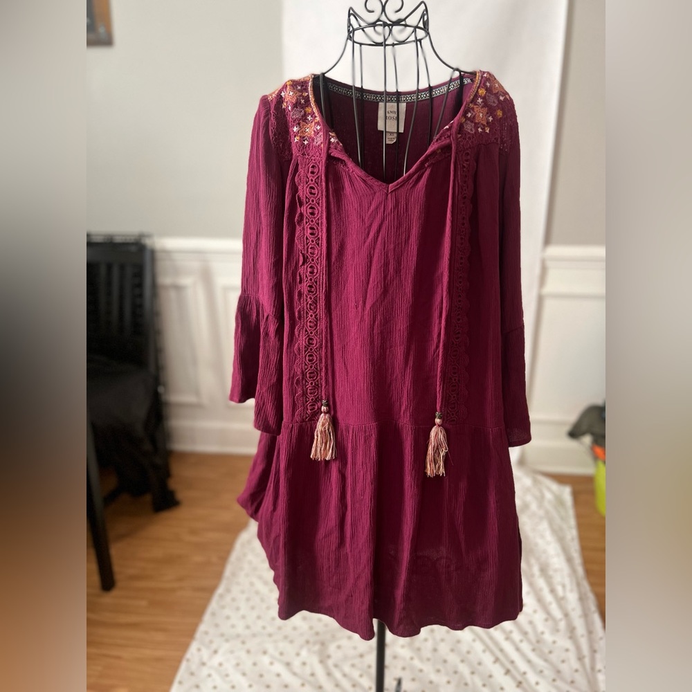 Knox Rose Blouse, Burgundy, Sz. XS, Like New
